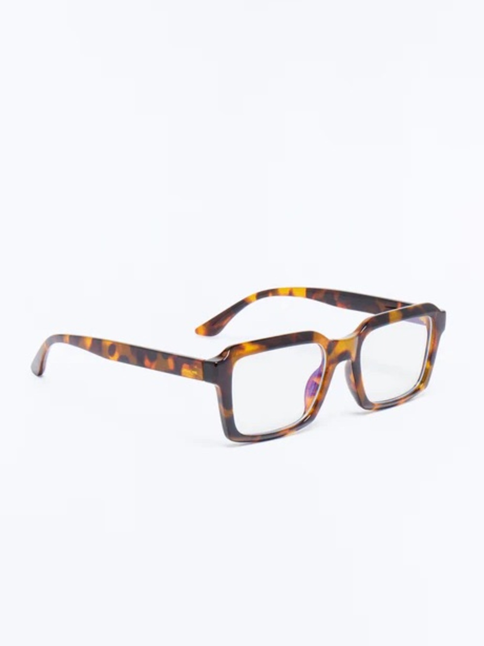 Oversized Tortoise Blue Light Glasses | Retro Square Frames | Fashion Eyewear - Picture 2 of 3